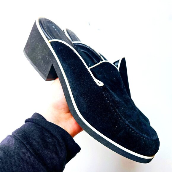 3 For 35 🙌🌼 Genuine Leather Hush Puppies Slip-On Loafer Heels – Black & White - Picture 1 of 7